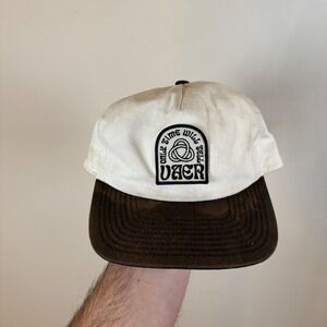 VAER Snapback Hat Cream Brown Patch Logo "Only Time Will Tell" Men's